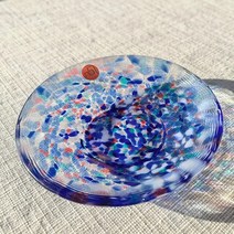 클래식 일본 컬러 유리 접시 창의적인 식탁 서비스 트레이 스시 차 테이블 스낵 디저트, 13 O 10cm
