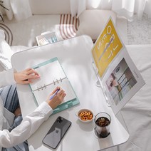 생활탐정 접이식 베드 테이블 좌식 침대 보조 이동식 책상, 화이트, 화이트