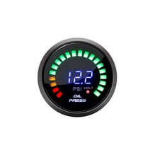 52MM 디지털 LED 타코미터 RPM 터보 부스트 바 PSI 진공 수온 오일 온도 게이지 센서 전압계 공기 연료 비, 05 oil pressure gauge