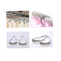 미니투룸 카라반 샤워커텐링 12p 다세대주택 비닐커튼 방수샤워커튼 북유럽풍 화장실파티션 예쁜샤워커튼, 구슬12P(실버), 실버계열