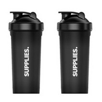 서플라이스 대용량 쉐이커 보틀 2p, 블랙, 1L