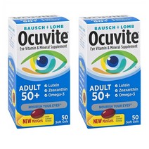 Ocuvite Bausch Lomb 오큐바이트 바슈롬 50세이상 아이 비타민 루테인 제아잔틴 오메가3 50정 2팩, 상품명참조, 1개