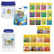 아모스 슬라임 재료 만들기 세트 (아이클레이10색+아이슬라임베이스), 아이폼12색세트+아이슬라임베이스 2.1L, 1세트