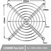 5 PCS 냉각 케이스 팬 컴퓨터 팬 그릴 금속 와이어 손가락 가드 30/40/50/60/70/80/90/120/135/140/150/170/200MM 금속 팬 그릴, 09 135MM Fan Grill