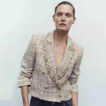 ZARA 자라 스트럭처 더블 브레스트 트위드 자켓