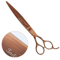 인디컷 커트가위 숱가위 커브가위 요술가위 톱니가위 애견미용가위, 1개, 인디컷 브론즈 엔틱 7.5인치 애견 톱니가위