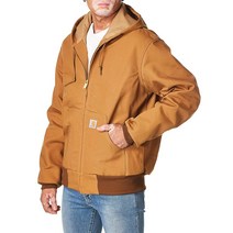 Carhartt 남성용 보온 안감 덕 액티브 재킷 J131 레귤러 및 빅 톨 사이즈 브라운