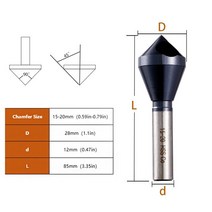 hss 티타늄 코발트 센터 펀치 M35 HSS-CO TiAlN 코팅 카운터 싱크 드릴 비트 90 도 디버링 모따기 구멍 커터 2-5/5-10/10-15/15-20mm, [04] 15-20mm