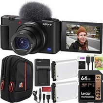 소니 콘텐츠 제작자를 위한 Sony zv-1 컴팩트 디지털 브이로그 4k hdr 비디오, 검은색