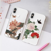 하화청연도 화접도 스마트폰 디자인 주문 제작 폰 케이스 슬림 투명 젤리