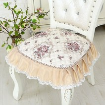 화장대 의자 커버 스툴 미니 레이스 유럽 북유럽 자수 꽃무늬 꽃 43x45cm 식탁 프린트 플라워 무늬, 부비안팡전 하우스