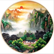 더라이트 3D 보석십자수 풍경화 원형비즈 DIY키트 (5만원이상 구입시 사은품) 20071716 구슬/비즈 DIY 키트, 60*60cm(주문제작)