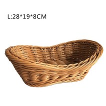 반느통 바네통 천연 발효바구니 깜빠뉴 빵 발효틀 발효 빵 교정 바구니 타원형 등나무 빵, d 28x19cm