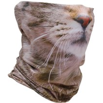 동물 무늬 동물 얼굴 다기능 목 가드 페이스 커버 육군 반다나 헤드웨어 생존 게임 · 자전거 · BMX · 자전거 · 야외 (CAT-BROWN)