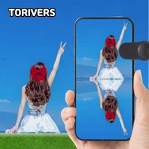 투리버즈 핸드폰 반사판 휴대용 사진 카메라 유리 거울, 블랙, 1개