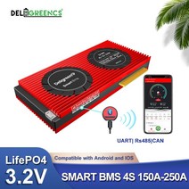 인산철파워뱅크 4s 12v bms smart bms 150a 200a 250a uart 485 블루투스, 250a uart bt