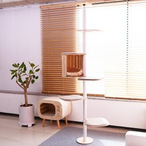 더따슴 고양이 자작나무 아이언 캣폴 캣타워 + 스텝 3p + 투명해먹 + 숨숨집, 혼합색상, 1세트