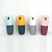 1+1 휴대용 코끼리 칫솔통 칫솔 치약 세트 칫솔꽂이 칫솔보관함 양치컵, 칫솔통만-색상랜덤
