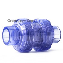 투명 UPVC 플랩 체크 밸브 수족관 탱크 PVC 유니온 조인트 산업용 물 파이프 비 리턴 1 개 20 63mm, Inner Dia 20mm_Transparent