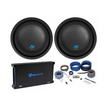 (2) ALPINE S-W10D2 10인치 1800w 카 오디오 서브우퍼 서브 + 모노 앰프 + 앰프 키트