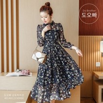 도오빠 여성 쉬폰 롱 원피스 드레스 여름 데일리 캐주얼 럭셔리 여성롱원피스 여자드레스 여성의류 20대 30대 여자쉬폰원피스
