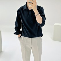 아도르클래식 쿨리츠 반오픈 버튼 카라 시원한 봄 여름 캐주얼 셔츠