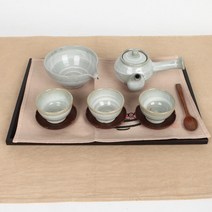 귀얄청 교육용 직쟁반 3인 다기세트 다도 전통티세트