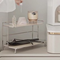 온통온유 미드센추리 2단 소형 미니 선반 모듈 철제, 크림화이트