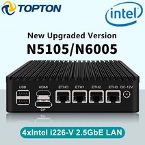팬리스 미니 PC 4 인텔 i226-V 2.5 기가 바이트 LAN N6005 N5105 2 x NVMe TPM2.0 스위치 소프트 라우터 VPN 서버 ESXI 견고한 방화벽 기기, CN, Intel Pentium N6005 + UK, [03] 8GB DDR4 128GB NVMe