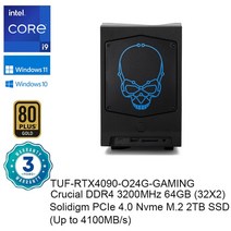 인텔 NUC 코어 i9-12900 프로세서 5.1GHz UHD 그래픽 770 썬더볼트 4 와이파이 6E 블루투스 5.2 게임 PC 데스크탑 NUC12DCMi9, Core i9-12900, 미국, 64GB 2TB RTX4090, 64GB 2TB RTX4090
