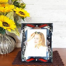 위wjr_레드블랙 탁상액자 소형 집들이 인테리어 책상 선물용 예쁜 용액자 유리 사각 크리스탈♥hspirit, ♥words!!