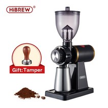 가정용 원두 커피 브루 메이커 미니 상업용 대용량 대형 hibrew 8 설정 에스프레소 또는 아메리칸 드립 용 전기 콩 그라인더 내구성 플랫 버 다이 캐스팅 하우징 g1, 그라인더 탬퍼, 영국
