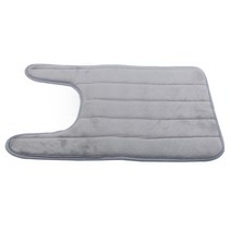 U 자형 메모리 폼 목욕 매트 화장실 욕실 산호 양털 카펫 깔개 슬립 홈 장식, 06 silver gray