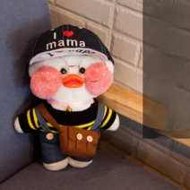 PKTOYS DIY 행운 만화 귀여운샐리 말하는 빵빵덕오리 인형 옷 애착인형 크리스마스 명절 선물, 카우보이 벨트 바지 카우보이 모자 검은, 흰 오리 [생일 노래 노래]