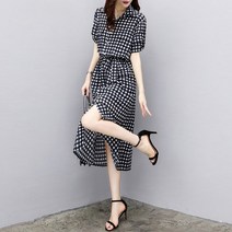 르엠마 체크 셔츠 여름 원피스 32391