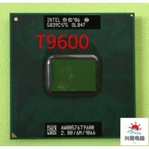 인텔 CPU 노트북 코어 2 Duo T9600 CPU 6M 캐시/2.8GHz/1066/듀얼 코어 소켓 479 노트북 프로세서 GM45 PM4, 한개옵션0