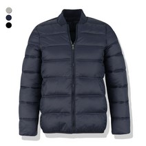 오마보이 남성용 가로 누빔 넥밴딩 경량 패딩 점퍼