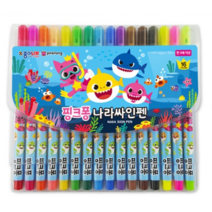 종이나라 핑크퐁 나라사인펜 16종 세트, 혼합색상, 4세트