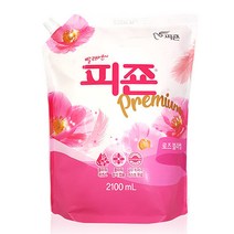 **조은마켓** 빨 래 엔 피 죤~ 피 죤 섬 유 유 연 제 리 필 파 우 치 2100mL 핑 크 로 즈, 5개