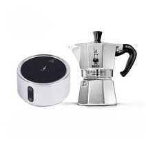 이탈리아 Bialetti 에스프레소 머신 전기 모카 포트, 컵 2개 + 신형 은색 전기레인지  +거치대