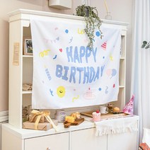 생일파티 생일축하 가랜드 파티용품 현수막, 체리케이크