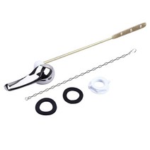 플래퍼 체인 탱크 플러시 레버 화장실 손잡이가있는 구리 3 구멍 범용 쉬운 설치 교체 전면 마운트 내구성 호텔, 없음