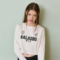 샐러드볼즈 EMBLEM CROP LS T-SHIRT WHITE