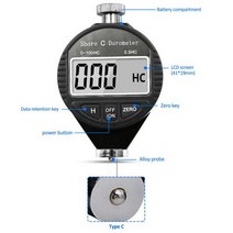 경도계 경도측정기 경도기 쇼어경도계 디지털 휴대용 전자 플라스틱 고무 실리콘 타이어 디스플레이, 0-100HC