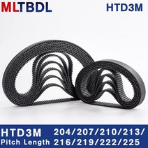 자동차 타이밍 타임 벨트 엔진 구동 교환 HTD 3M 타이밍 벨트 204/207/210/213/216/219/222/225mm 6/9/10/, [06] 15mm, [01] 204mm, [02] 5pcs