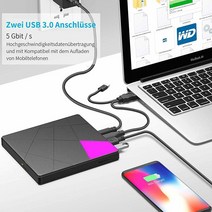 블루레이 플레이어 cd 외장룸 디스크 휴대용 B 3.0 D D/CD 버너 노트북 컴퓨터 슈퍼 슬림 드라이브 RW SD 카드 리더 2.0/ 1.0 과 호환 가능, 단일옵션