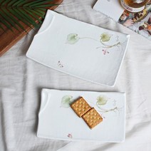 허브하트 생선접시(소/대) 1P / 국산 고급도자기, 소