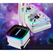 냉각기능 30퍼센트향상 화이트 RGB 수냉쿨러(240MM) 오버클럭 CPU 유니트