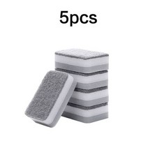재설 낙엽 송풍 청소 120pcs 주방 바 용품 세트 홈 양면 스폰지 수색 패드 가정용 도구, 5개