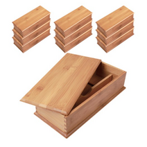 바이굿즈 대나무 원목 사각 수저통 + 대나무 뚜껑, 혼합색상, 10세트